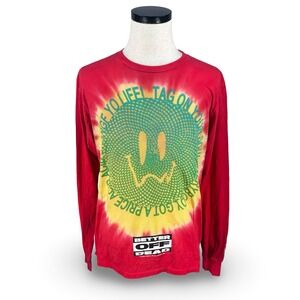 Flatbush Zombies For the Children Red Tie Dye Long Sleeve T-Shirt Mens Medium